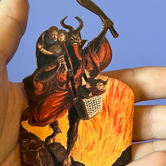 Krampus Holiday Brooch - dark xmas devil of Christmas krampus alpine legend gift - Picture 6 of 6